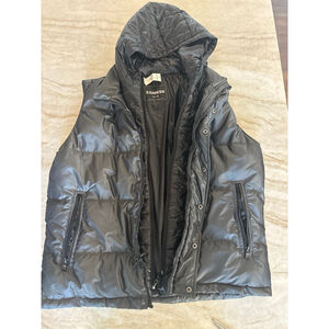 Men's Express Black Hooded Puffer Vest XL